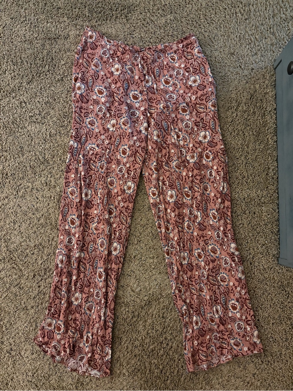Maurices Rose-Pink Floral Wide-Leg Pants